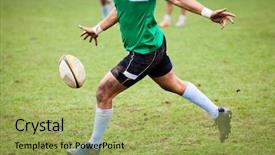  Presentation with rugby - Presentation consisting of superbowl - rugby player preparing to kick background and a yellow colored foreground