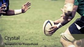  Presentation with rugby - Theme enhanced with superbowl - rugby player preparing to kick background and a mint green colored foreground