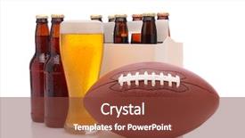 Presentation with american football - Slides with superbowl - six pack of beer background and a tawny brown colored foreground