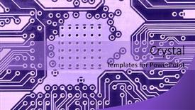  Presentation with blue circuit board - Slides enhanced with supercapacitors - blue circuit board super close-up background and a light blue colored foreground