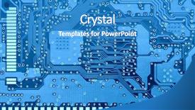  Presentation with electric circuit - Theme featuring circuit board super close-up background and a teal colored foreground
