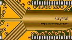  Presentation with circuit board - Audience pleasing theme consisting of supercapacitors - yellow circuit board super close-up backdrop and a gold colored foreground