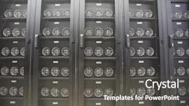 Presentation with petrol fuel storage - Beautiful slide set featuring server farms - part of cryptocurrency storage hardware backdrop and a dark gray colored foreground