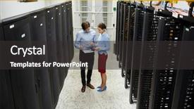  Presentation with mining - PPT layouts featuring server farms - young staff of mining farm background and a dark gray colored foreground