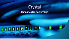  Presentation with lamps - Beautiful PPT theme featuring supercomputer with cables and lamps backdrop and a navy blue colored foreground