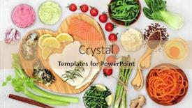  Presentation with protein food - Beautiful slides featuring superfood-collection-for-a-healthy backdrop and a coral colored foreground