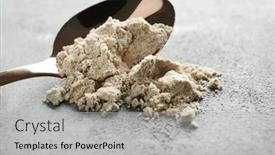  Presentation with powder - Slide deck consisting of superfood-powder-in-spoon background and a light gray colored foreground
