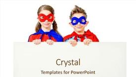  Presentation with african american teenager girl - Presentation theme enhanced with supergirl - boy and girl teenagers background and a cream colored foreground