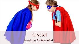  Presentation with teenagers - Slides having supergirl - boy and girl teenagers background and a  colored foreground