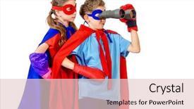  Presentation with african american teenager girl - Amazing presentation theme having supergirl - boy and girl teenagers backdrop and a lemonade colored foreground