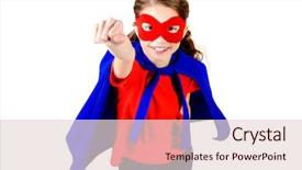  Presentation with costume - Beautiful presentation theme featuring supergirl - cute girl teenager backdrop and a lemonade colored foreground