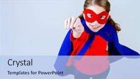  Presentation with costume - Presentation enhanced with supergirl - cute girl teenager background and a light blue colored foreground