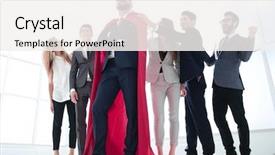  Presentation with superhero - Beautiful slides featuring superhero and the business backdrop and a white colored foreground
