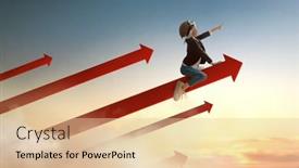  Presentation with child superhero - Colorful PPT layouts enhanced with superhero-businessman-child-on-sunset backdrop and a lemonade colored foreground