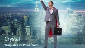  Presentation with brain power concept 3d - Theme featuring superhero concept with red cover background and a  colored foreground