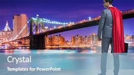  Presentation with superhero - Audience pleasing slides consisting of superhero concept with red cover backdrop and a  colored foreground