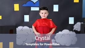  Presentation with events and decoration presentation - Audience pleasing slide set consisting of costume against comic strip theme backdrop and a ocean colored foreground