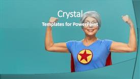  Presentation with joyful - Slides having superhero costume posing on turquoise background and a teal colored foreground