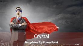  Presentation with courage - Slide set enhanced with superhero costume representing power background and a tawny brown colored foreground