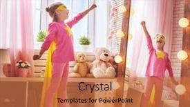  Presentation with child superhero - Colorful slide set enhanced with superhero in the kids room backdrop and a red colored foreground