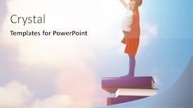  Presentation with superhero - Slides having superhero-little-girl-in-education background and a cream colored foreground