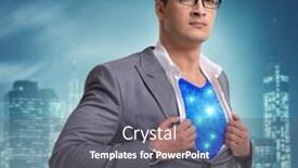  Presentation with save - Amazing slide deck having superhero-preparing-to-save backdrop and a gray colored foreground