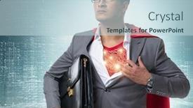  Presentation with save water concept saving - Amazing slide deck having superhero-preparing-to-save backdrop and a lemonade colored foreground