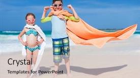  Presentation with children superhero kids aspiration imagination - Cool new presentation theme with superheroes at a tropical beach backdrop and a  colored foreground