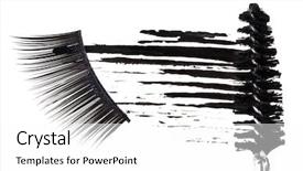  Presentation with eyelashes - Amazing slide set having black mascara stroke brush backdrop and a white colored foreground