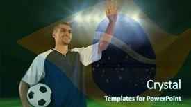  Presentation with weaving - Amazing presentation having superimposed - digital composite of soccer player backdrop and a wine colored foreground