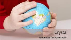  Presentation with geography - Slides enhanced with cyclic - protect the earth child learning background and a coral colored foreground