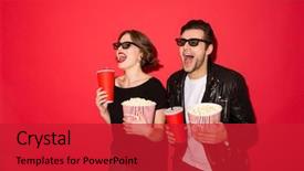  Presentation with punk - Slides consisting of superior - happy punk couple in eyeglasses background and a red colored foreground