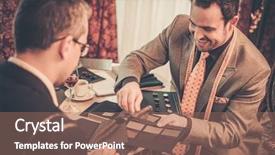  Presentation with tailor made - PPT theme featuring superior - tailor and client choosing cloth background and a coral colored foreground