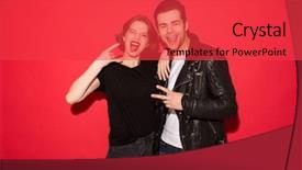  Presentation with punk - Theme featuring superior woman - image of funny cool punk background and a red colored foreground