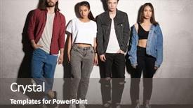  Presentation with dark tealout picture - PPT theme having superior woman - picture of serious young hipsters background and a dark gray colored foreground