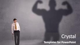  Presentation with superman - Presentation design enhanced with superman - business man looking at his background and a gray colored foreground