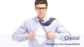  Presentation with superhero - Presentation enhanced with superman - superhero opening blue shirt blank background and a sky blue colored foreground