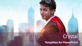  Presentation with concept - Cool new PPT layouts with supermancharacters - businessman with red cover backdrop and a  colored foreground
