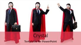  Presentation with lines red and white - Slide set with supermancharacters - man in red cover isolated background and a  colored foreground