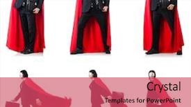  Presentation with red and white festive - Amazing PPT theme having supermancharacters - man in red cover isolated backdrop and a  colored foreground