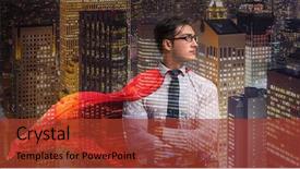  Presentation with super man - Amazing slides having supermancharacters - man with red cover backdrop and a  colored foreground