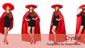  Presentation with mexican - Slide set featuring supermancharacters - mexican woman in red clothing background and a  colored foreground