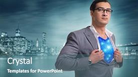  Presentation with save - Theme with supermancharacters - superhero preparing to save background and a seafoam green colored foreground
