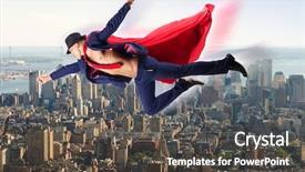 Presentation with superman - Theme consisting of supermancharacters - superman and the city background and a  colored foreground