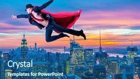  Presentation with superman - Slides with supermancharacters - superman and the city background and a  colored foreground
