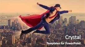  Presentation with superman - Slide deck enhanced with supermancharacters - superman and the city background and a  colored foreground