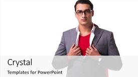  Presentation with cd cover - Theme enhanced with supermancharacters - young businessman wearing red cover background and a white colored foreground