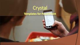  Presentation with supermarket - Colorful PPT theme enhanced with supermarket looking at list backdrop and a tawny brown colored foreground