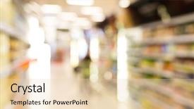  Presentation with blur - Presentation design with supermarket store blur background with bokeh background and a lemonade colored foreground