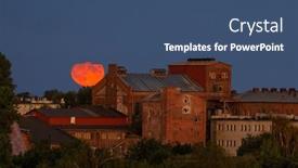  Presentation with sugar factory - Presentation theme enhanced with supermoon-of-august-over background and a ocean colored foreground